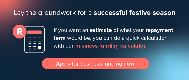 Funding calculator CTA for festive preparation for South African SMEs