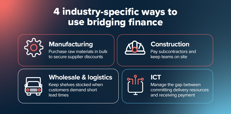 bridging finance for specific industries. 