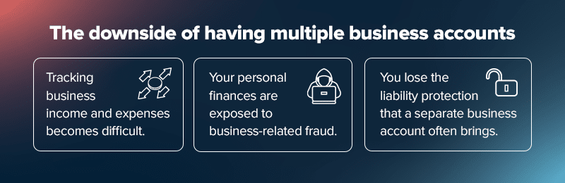 How many bank accounts should a business have?