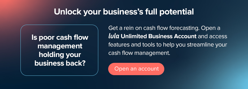 Cash flow forecast business bank account. 