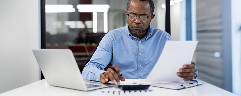 Business owner preparing a statement of changes in equity. 