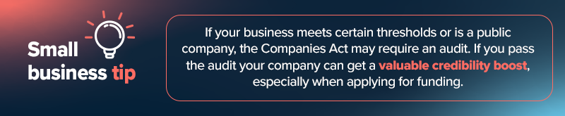 Small business tip for annual financial statements. 