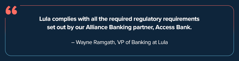 SME banking pull quote from our VP of banking. 
