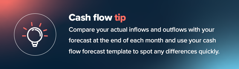Cash flow forecast template tip. 