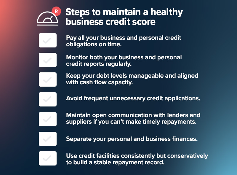 Maintain a business credit score 