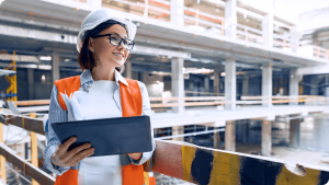 Employee working on a site in the construction industry in South Africa