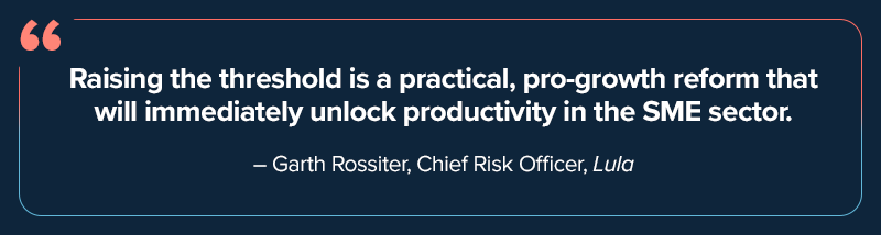 The New VAT Threshold South Africa pull quote by Garth Rossiter. 